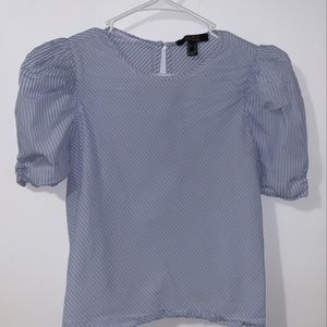 Forever 21 striped top with cute puffy shoulders